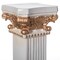 Decorative Fiberglass White and Gold Plinth Roman Style Column Ionic Piller Pedestal Vase Stand for Wedding or Party, Living Room, or Dining Room Decor - Photography Props - Sculpture Display - Greek-inspired Luxury Decor Piece with Ornate Gold Accen